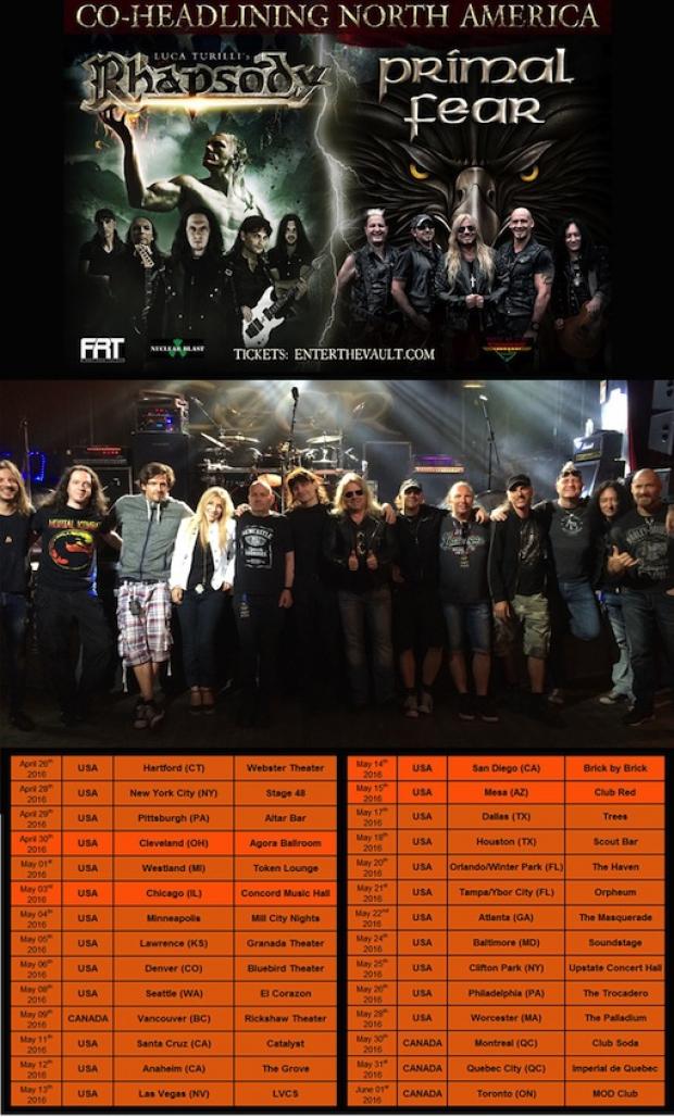 North American Tour with RHAPSODY and PRIMAL FEAR