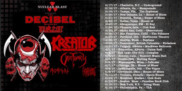 FOH Engineer and Tourmanager for KREATOR North American Tour